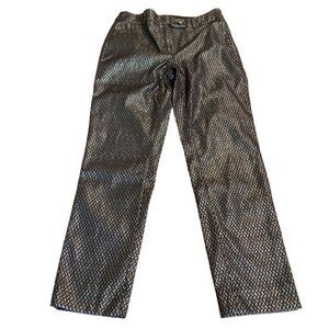 White House Black Market Black Silver The Slim Ankle Skinny Pant Stretch Size 0